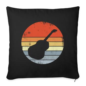 Guitar Drawing Vintage Look - Sofa pillowcase 17,3'' x 17,3'' (45 x 45 cm) - black - Front