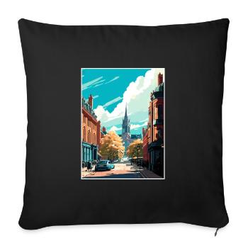 Leeds England Yorkshire Vintage Travel Poster WPA - Sofa pillowcase 17,3'' x 17,3'' (45 x 45 cm) - black - Front