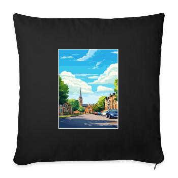 Leighton Buzzard England Vintage Travel Poster WPA - Sofa pillowcase 17,3'' x 17,3'' (45 x 45 cm) - black - Front