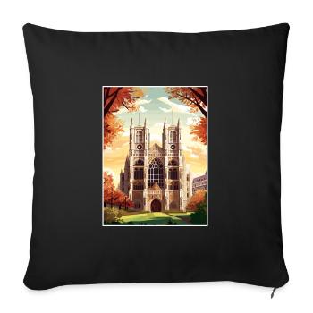 Westminster Abbey London Vintage Travel Poster WPA - Sofa pillowcase 17,3'' x 17,3'' (45 x 45 cm) - black - Front