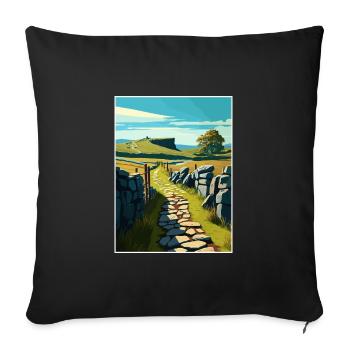 Hadrian S National Trail Vintage Reiseposter WPA - Sofakissenbezug 45 x 45 cm - Schwarz - Vorne