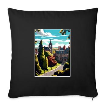 Halifax England Yorkshire Vintage Travel Poster - Sofa pillowcase 17,3'' x 17,3'' (45 x 45 cm) - black - Front