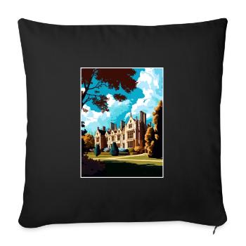 Anglesey Abbey Decoration Vintage Travel Poster - Sofa pillowcase 17,3'' x 17,3'' (45 x 45 cm) - black - Front