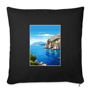 Capri Italy Decoration Vintage Travel Poster WPA - Sofa pillowcase 17,3'' x 17,3'' (45 x 45 cm) - black - Front