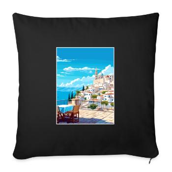Ibiza Spain Vintage Travel Poster WPA Souvenir - Sofa pillowcase 17,3'' x 17,3'' (45 x 45 cm) - black - Front