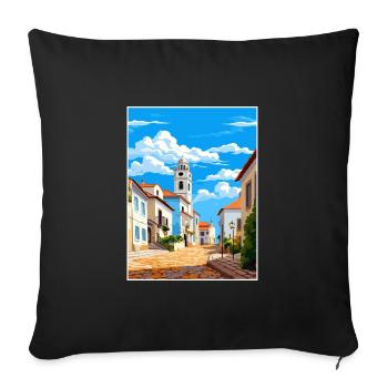 Evora Portugal Vintage Travel Poster WPA Souvenir - Sofa pillowcase 17,3'' x 17,3'' (45 x 45 cm) - black - Front