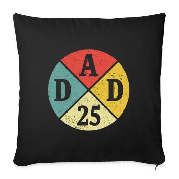 Papa Papa 2025 Cadeau Nouveau Papa 25 - Housse de coussin décorative 45 x 45 cm - noir - Devant