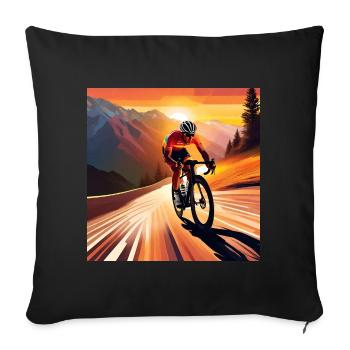 Pedal to the Summit - Sofa pillowcase 17,3'' x 17,3'' (45 x 45 cm) - black - Front