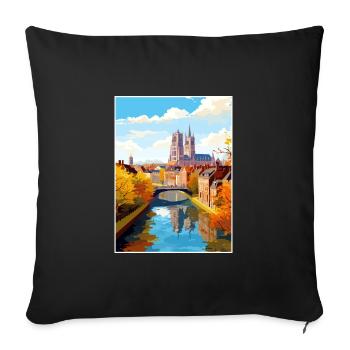 Amiens France Vintage Travel Poster WPA Souvenir - Sofa pillowcase 17,3'' x 17,3'' (45 x 45 cm) - black - Front