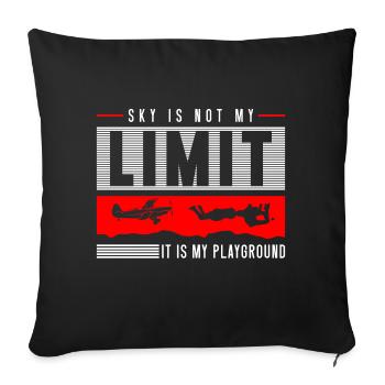 Parachutisme Saut Sports extrêmes Parapente - Housse de coussin décorative 45 x 45 cm - noir - Devant