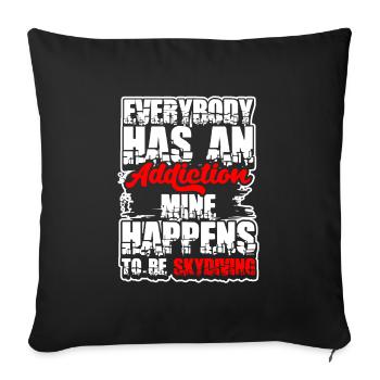 Skydiving Jump Sport - Sofa pillowcase 17,3'' x 17,3'' (45 x 45 cm) - black - Front