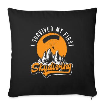 Parachutisme, Adrénaline, Chute libre - Housse de coussin décorative 45 x 45 cm - noir - Devant