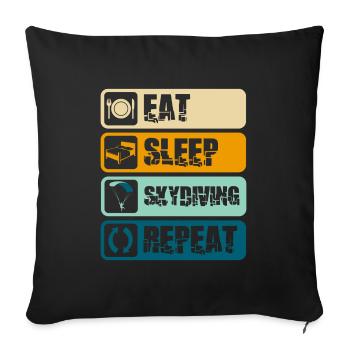 Parachutisme Ciel Chute libre - Housse de coussin décorative 45 x 45 cm - noir - Devant