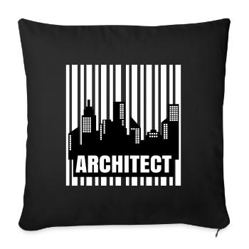 Emploi : Architecte, Travail, Superviseur, Succès, Carrière - Housse de coussin décorative 45 x 45 cm - noir - Devant