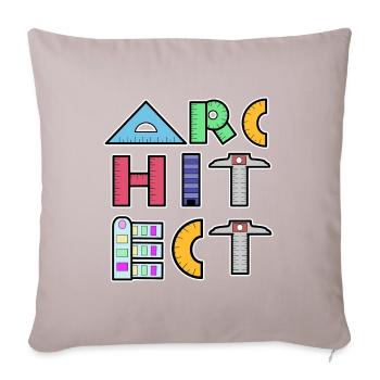 Carrière : Architecte, Profession, Emploi, Travail, Superviseur - Housse de coussin décorative 45 x 45 cm - taupe clair - Devant
