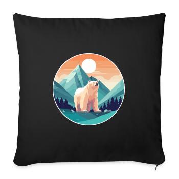 Ours Aquarelle Dessin Animé Kawaii Animal De Compagnie Coloré - Housse de coussin décorative 45 x 45 cm - noir - Devant