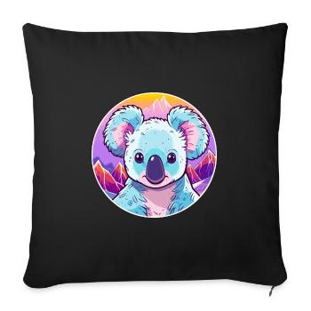 Koala Watercolor Cartoon Kawaii Pet Animal Colorfu - Sofa pillowcase 17,3'' x 17,3'' (45 x 45 cm) - black - Front