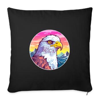 Hawk Watercolor Cartoon Kawaii Pet Animal Colorful - Sofa pillowcase 17,3'' x 17,3'' (45 x 45 cm) - black - Front