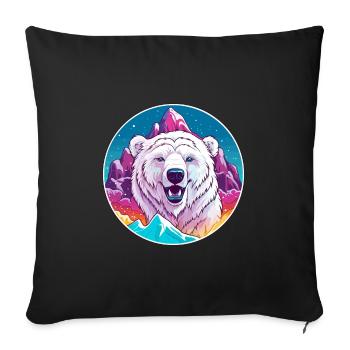 Ours polaire aquarelle dessin animé Kawaii animal de compagnie Co - Housse de coussin décorative 45 x 45 cm - noir - Devant