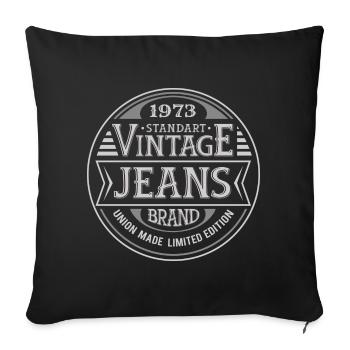 51st Anniversary Vintage Made in 1973 Retro - Sofa pillowcase 17,3'' x 17,3'' (45 x 45 cm) - black - Front