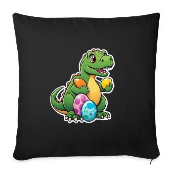 Dinosaur Easter Eggs Easter - Sofa pillowcase 17,3'' x 17,3'' (45 x 45 cm) - black - Front
