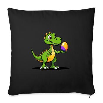 Dinosaur Easter Eggs Easter - Sofa pillowcase 17,3'' x 17,3'' (45 x 45 cm) - black - Front