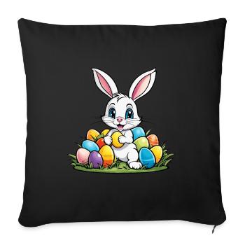 Osterhase Ostern Illustration - Sofakissenbezug 45 x 45 cm - Schwarz - Vorne