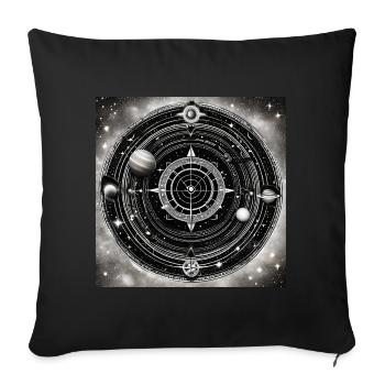 Black and White Universe of Darts - Sofa pillowcase 17,3'' x 17,3'' (45 x 45 cm) - black - Front