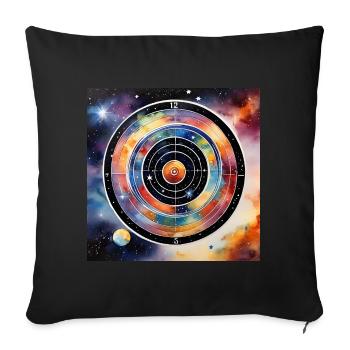 Dartboard Milky Way - Sofa pillowcase 17,3'' x 17,3'' (45 x 45 cm) - black - Front