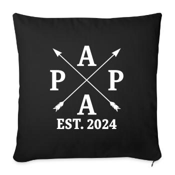 Papa Est. 2024 - Housse de coussin décorative 45 x 45 cm - noir - Devant