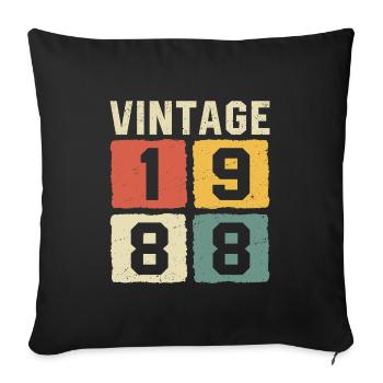Millésime 1988 Né en 1988 - Housse de coussin décorative 45 x 45 cm - noir - Devant