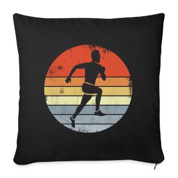 Vintage Runner Drawing - Sofa pillowcase 17,3'' x 17,3'' (45 x 45 cm) - black - Front