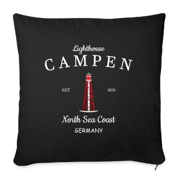 Lighthouse Camping North Sea Germany - Sofa pillowcase 17,3'' x 17,3'' (45 x 45 cm) - black - Front