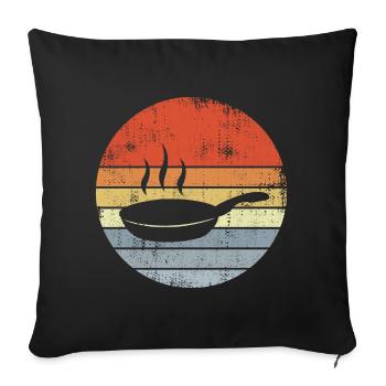 Cooking frying pan - Sofa pillowcase 17,3'' x 17,3'' (45 x 45 cm) - black - Front