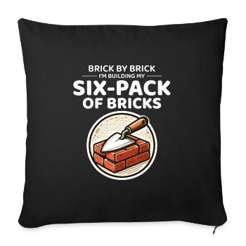 Six-Pack of Bricks: Humorous Bricklayer Fitness - Sofa pillowcase 17,3'' x 17,3'' (45 x 45 cm) - black - Front