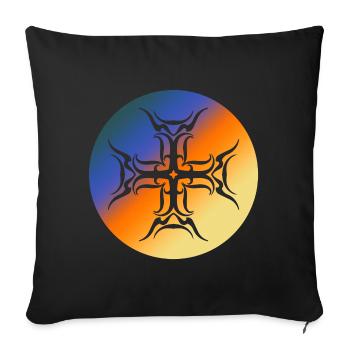 Roundel Tribal Cross Colorful Gradient T-Shirt - Sofa pillowcase 17,3'' x 17,3'' (45 x 45 cm) - black - Front