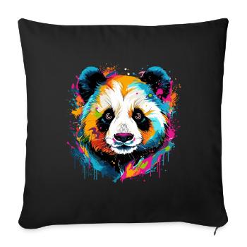 Colorful Panda Splashes of Paint Splashes - Sofa pillowcase 17,3'' x 17,3'' (45 x 45 cm) - black - Front