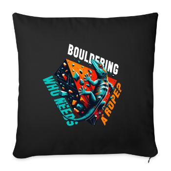 Bouldering Gecko Rope? Gift - Sofa pillowcase 17,3'' x 17,3'' (45 x 45 cm) - black - Front