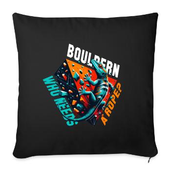 Bouldern Gecko Seil? Geschenk - Sofakissenbezug 45 x 45 cm - Schwarz - Vorne