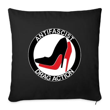ACTION DE DRAG ANTIFASCISTE - Housse de coussin décorative 45 x 45 cm - noir - Devant