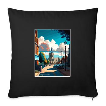 Rochester England Kent Vintage Reiseposter WPA - Sofakissenbezug 45 x 45 cm - Schwarz - Vorne