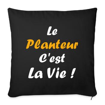Humour punch planteur - Housse de coussin décorative 45 x 45 cm - noir - Devant