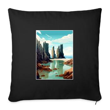 Île de Lewis Ecosse Vintage voyage affiche WPA - Housse de coussin décorative 45 x 45 cm - noir - Devant