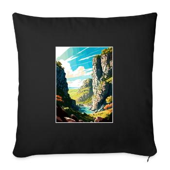 Cheddar Gorge England Vintage Reiseposter WPA - Sofakissenbezug 45 x 45 cm - Schwarz - Vorne