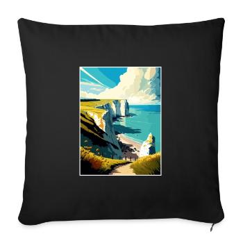 Eastbourne Decoration Vintage Travel Poster WPA - Sofa pillowcase 17,3'' x 17,3'' (45 x 45 cm) - black - Front