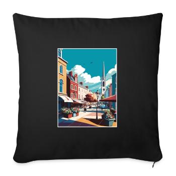 Galway Square Irland Vintage Reiseposter WPA - Sofakissenbezug 45 x 45 cm - Schwarz - Vorne