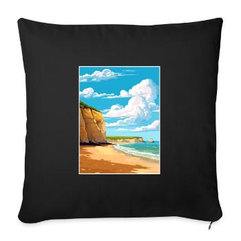 Torquay Cliffs Angleterre Vintage voyage affiche WPA - Housse de coussin décorative 45 x 45 cm - noir - Devant