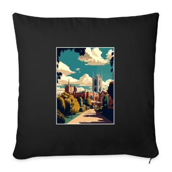 Bury S Edmunds Angleterre Vintage voyage affiche WPA - Housse de coussin décorative 45 x 45 cm - noir - Devant