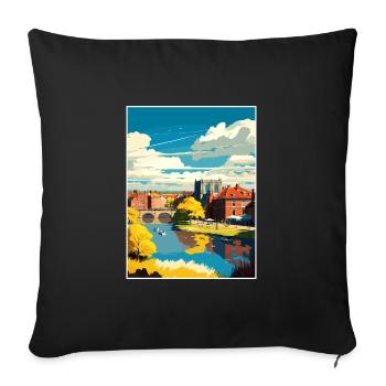 Newark On Trent England Vintage Travel Poster WPA - Sofa pillowcase 17,3'' x 17,3'' (45 x 45 cm) - black - Front