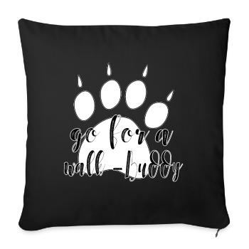 Go for a Walk Buddy – Dog Design - Sofa pillowcase 17,3'' x 17,3'' (45 x 45 cm) - black - Front